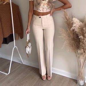 Zara - Cream flared trousers